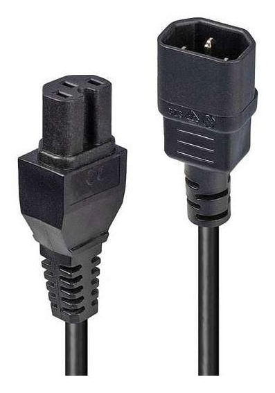 Lindy LINDY IEC-Netzkabel C14->C15           St/Bu 1.00 m schwarz