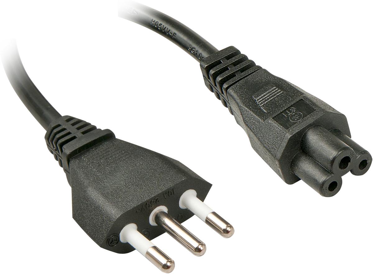 Lindy 2m italian mains plug to IEC C5
