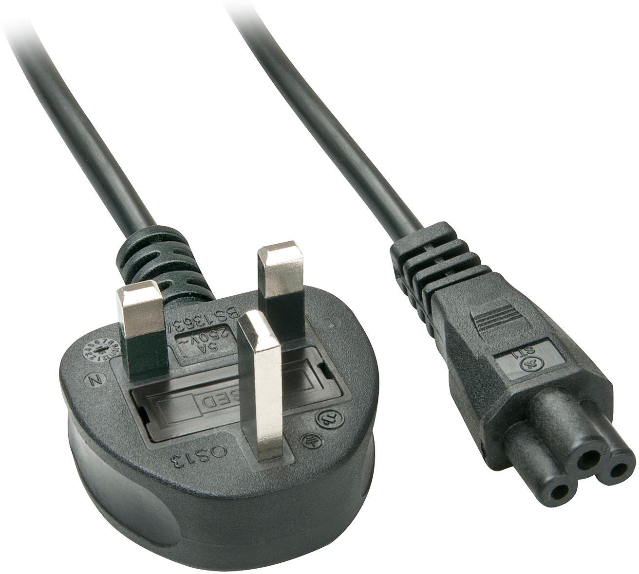 Lindy 2m UK Mains Plug to IEC C5