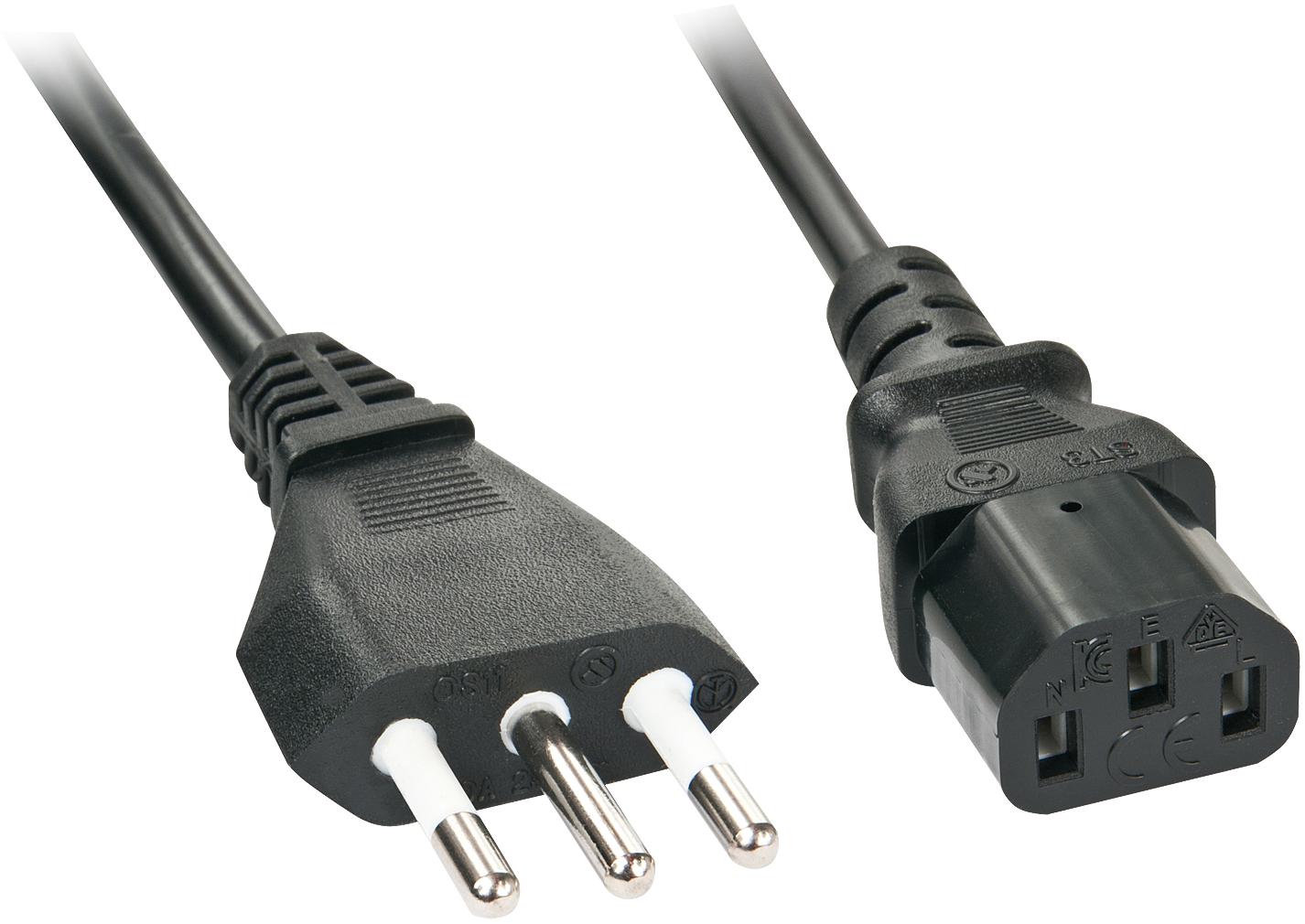 Lindy 0.7m IEC mains lead italy Italian mains plug