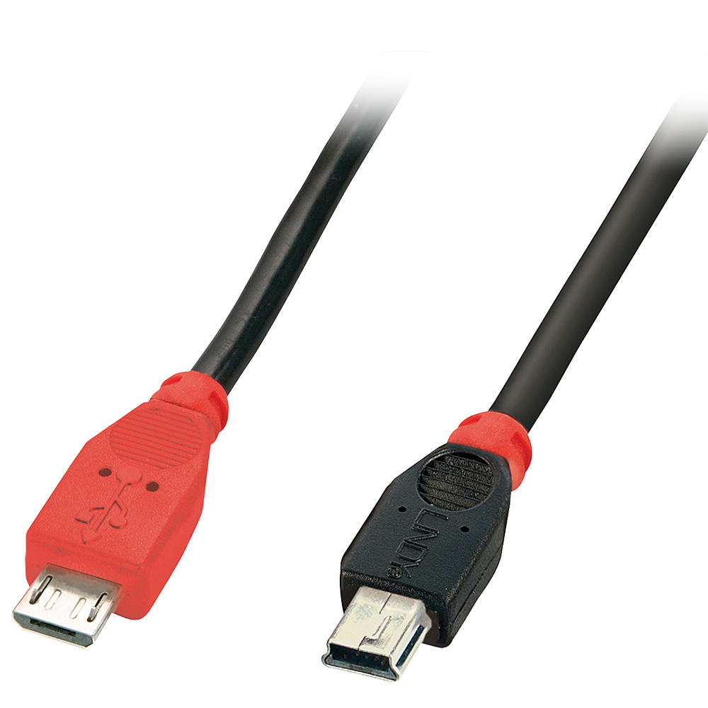Lindy USB 2.0 Cable Type Micro-B/Mini-B OTG 0.5m