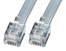 Lindy RJ-11/6 Cable silver Pin-Connection 5m