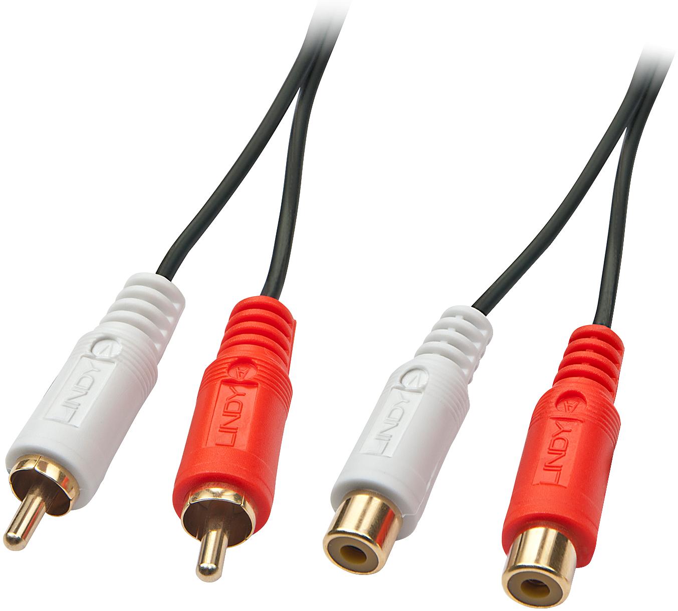Lindy Audio Cable 2xPhono Stereo 10m 2xRCA Jack male / female gold plated