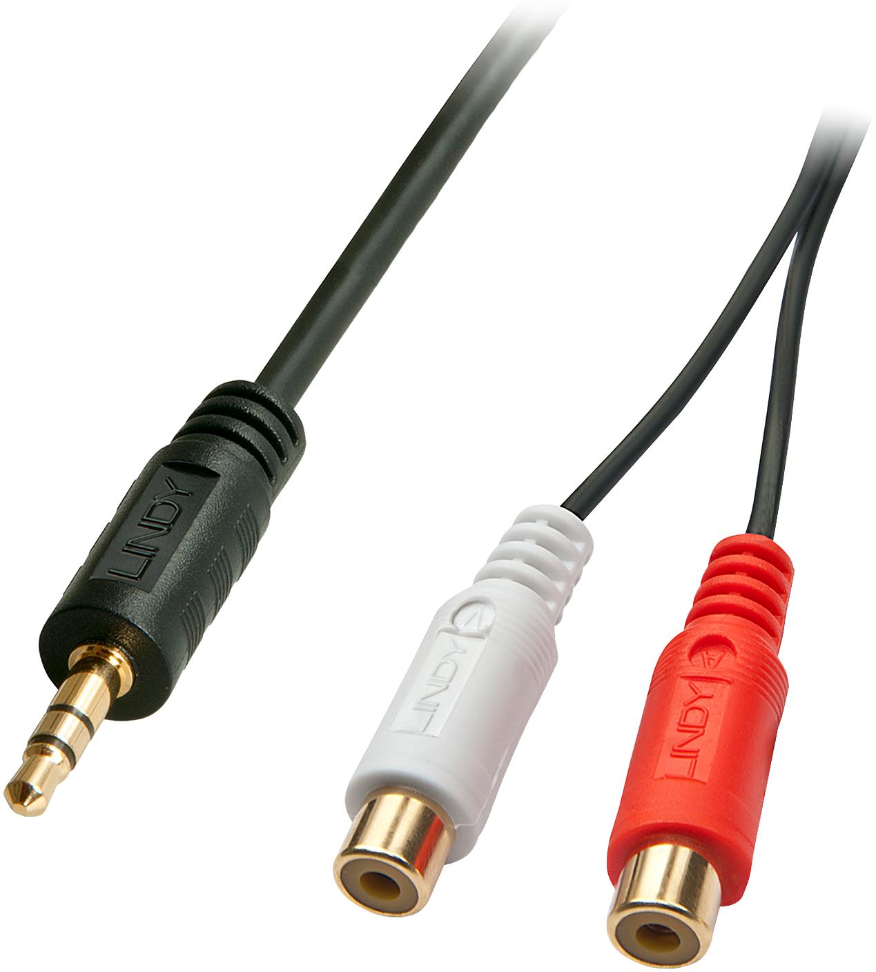 Lindy Audiocable Stereo 3.5mm male / 2x RCA female 25cm gold plated