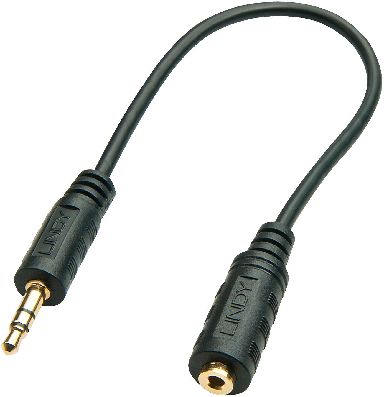 Lindy Audio Adapter Cable 3.5mm Male / 2.5mm Female 20cm Cable