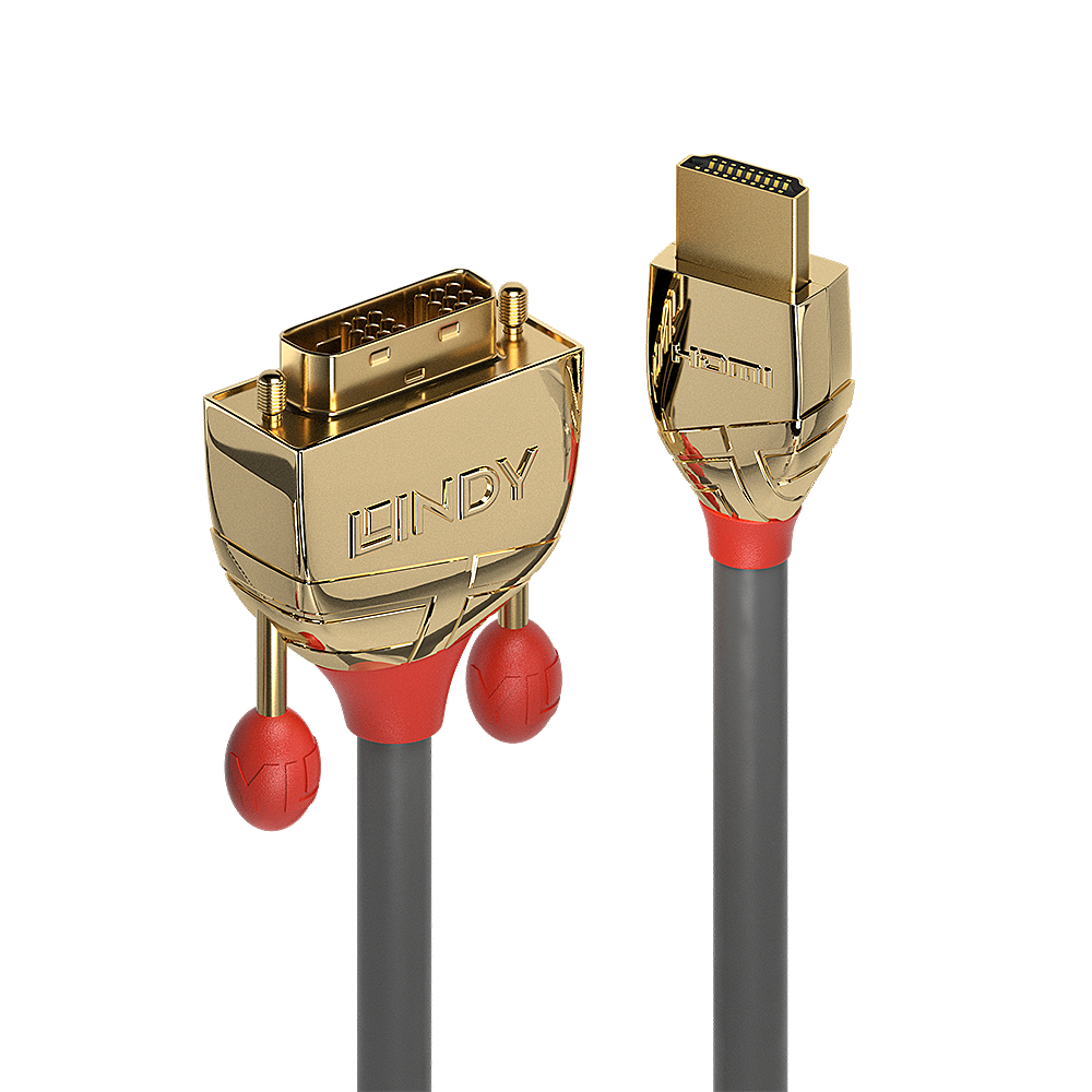 Lindy 10m Gold HDMI to DVI-D Cable HDMI to DVI-D 18+1 connector