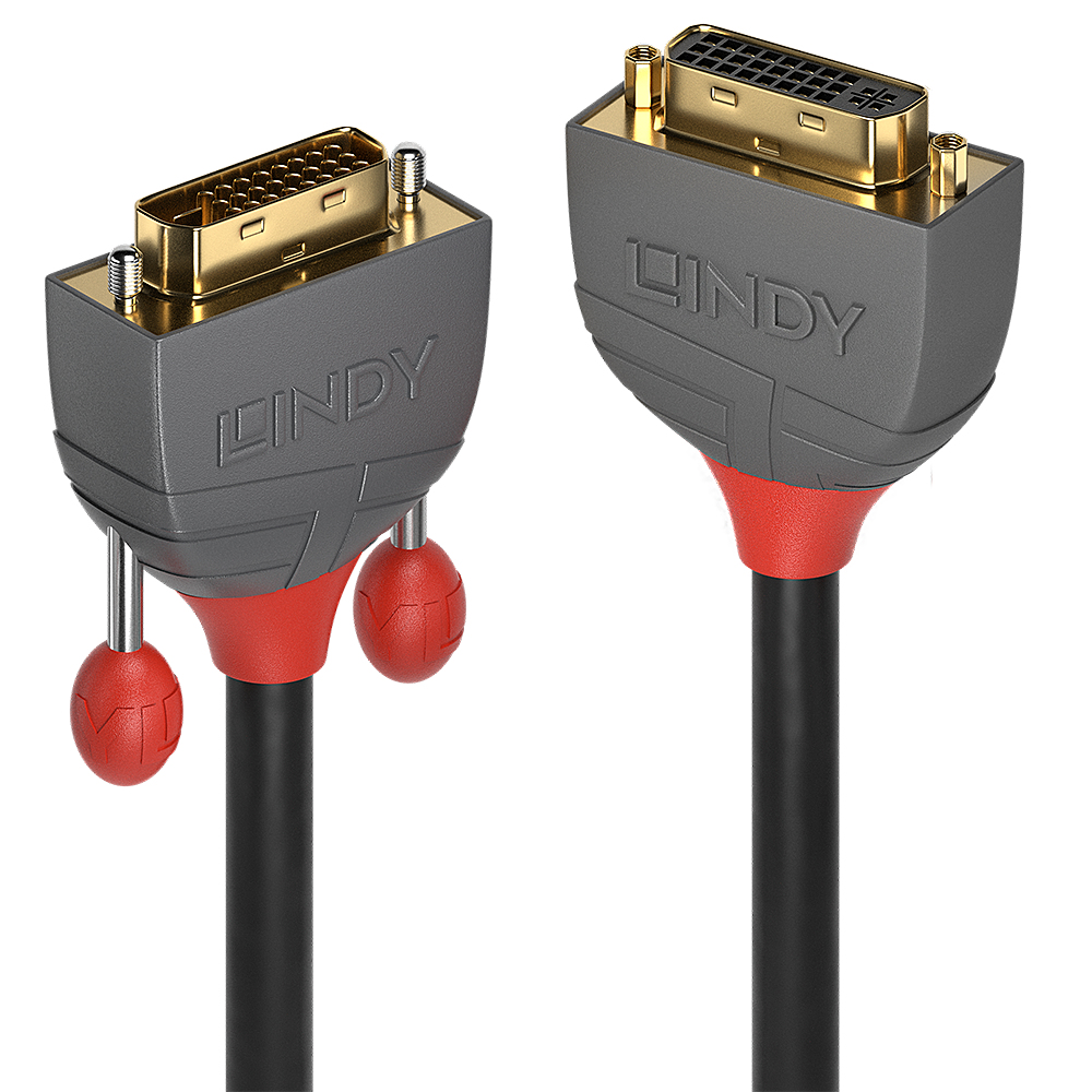 Lindy 2m DVI-D Dual Link Extension Cable Anthra Line DVI-D Dual Link Male to Female