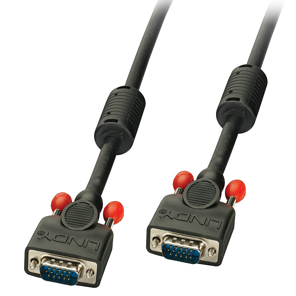 Lindy VGA Cable M/M black 7.5m. 15 Way Male to 15 Way Male