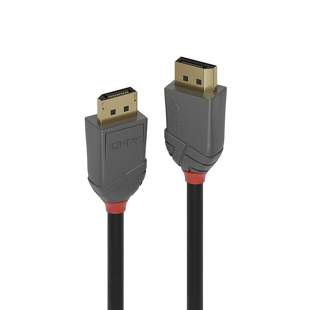 Lindy Cable DisplayPort 1.4 Anthra Line 5m M/M (Gris/Rouge)