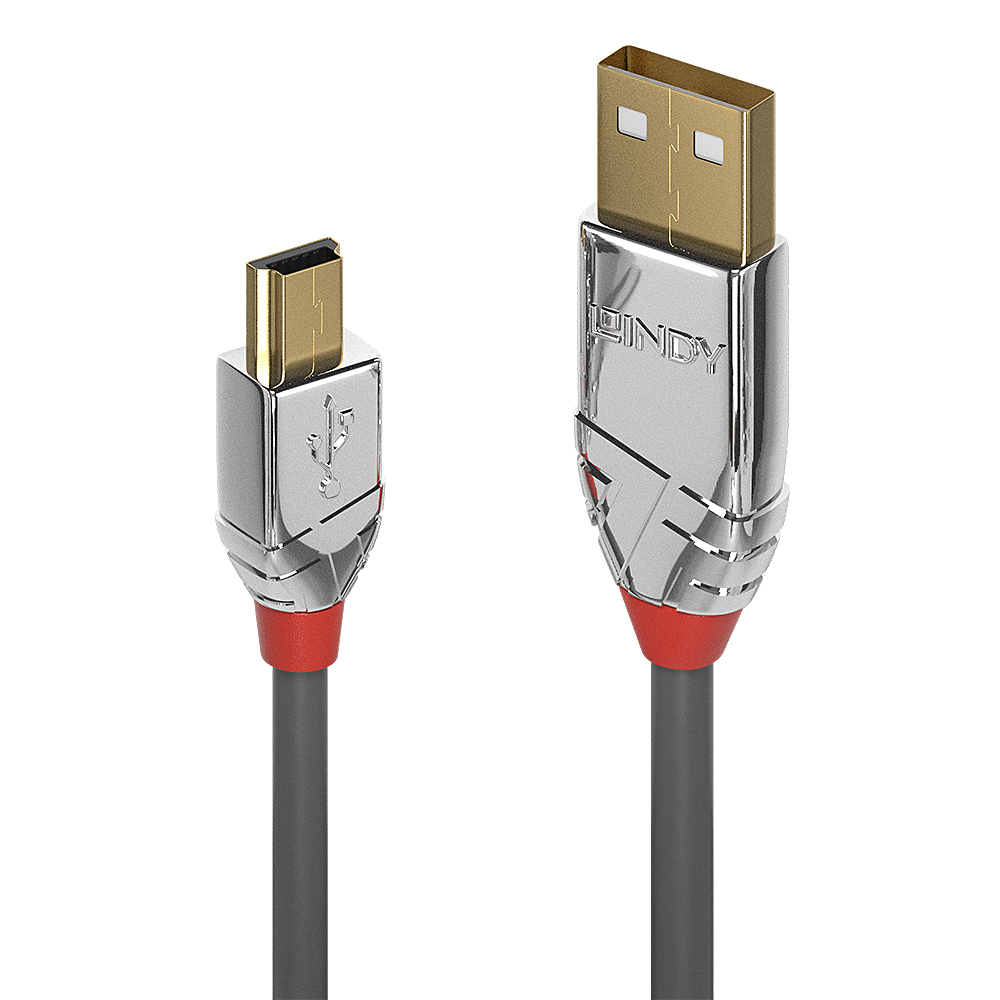 Lindy 3m USB 2.0 Type A/Mini-B Cable Cromo Line 480Mbit/s