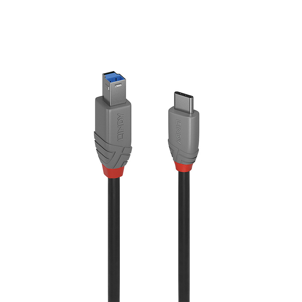 Lindy 3m USB 3.2 Type C to B Cable Anthra Line
