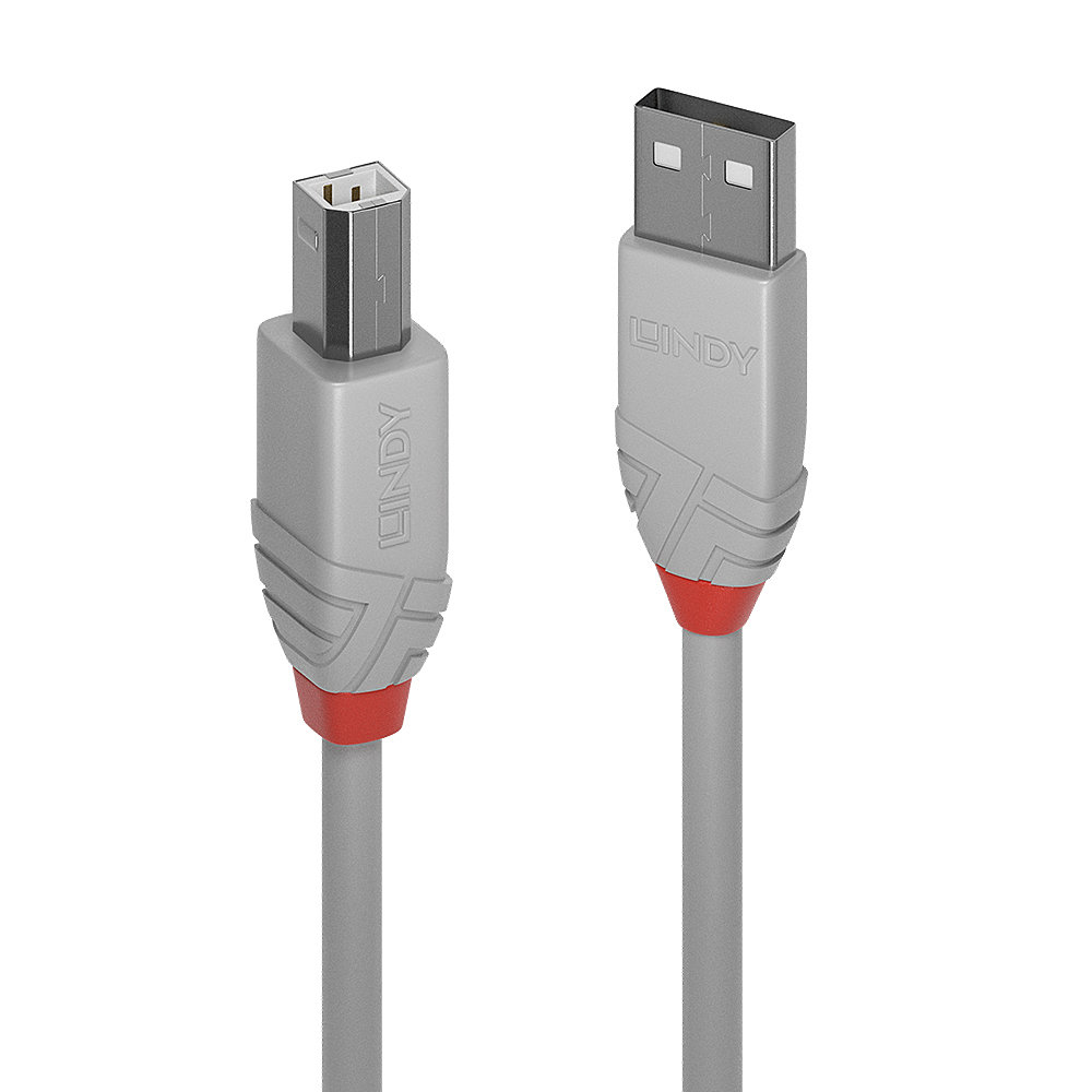 Lindy 1m USB 2.0 Type A to B Cable Anthra Line