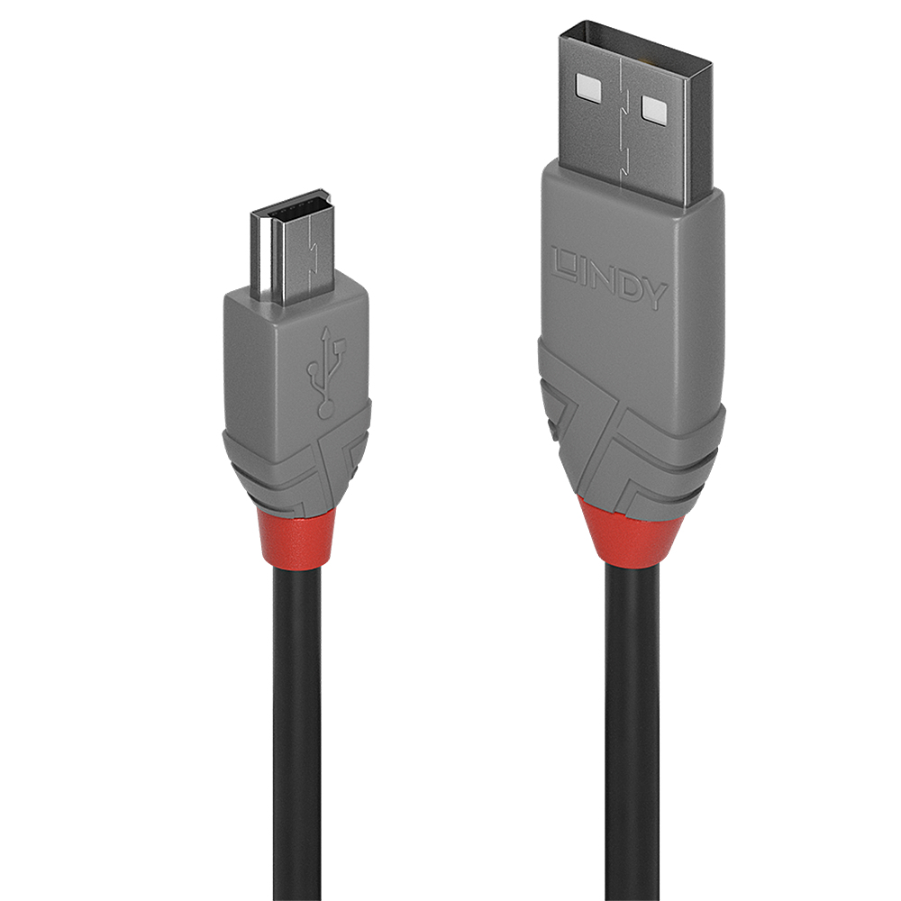 Lindy Câble USB 2.0 type A vers Mini-B Anthra Line 0.5m