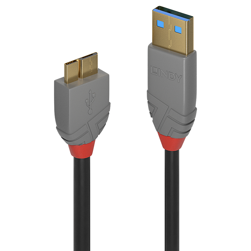Lindy - Modèle du produit : Câble USB 3.0 Type A vers Micro-B Anthra Line 2m