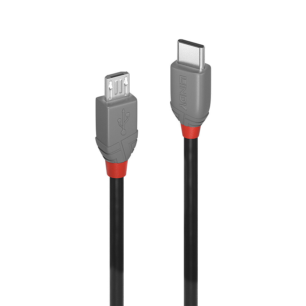 Lindy 3m USB 2.0 Type C to Micro-B Cable Anthra Line