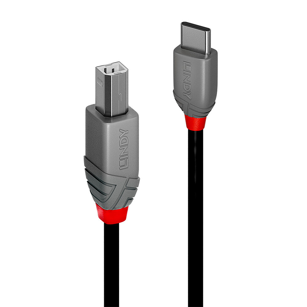 Lindy 1m USB 2.0 Type C to B Cable Anthra Line