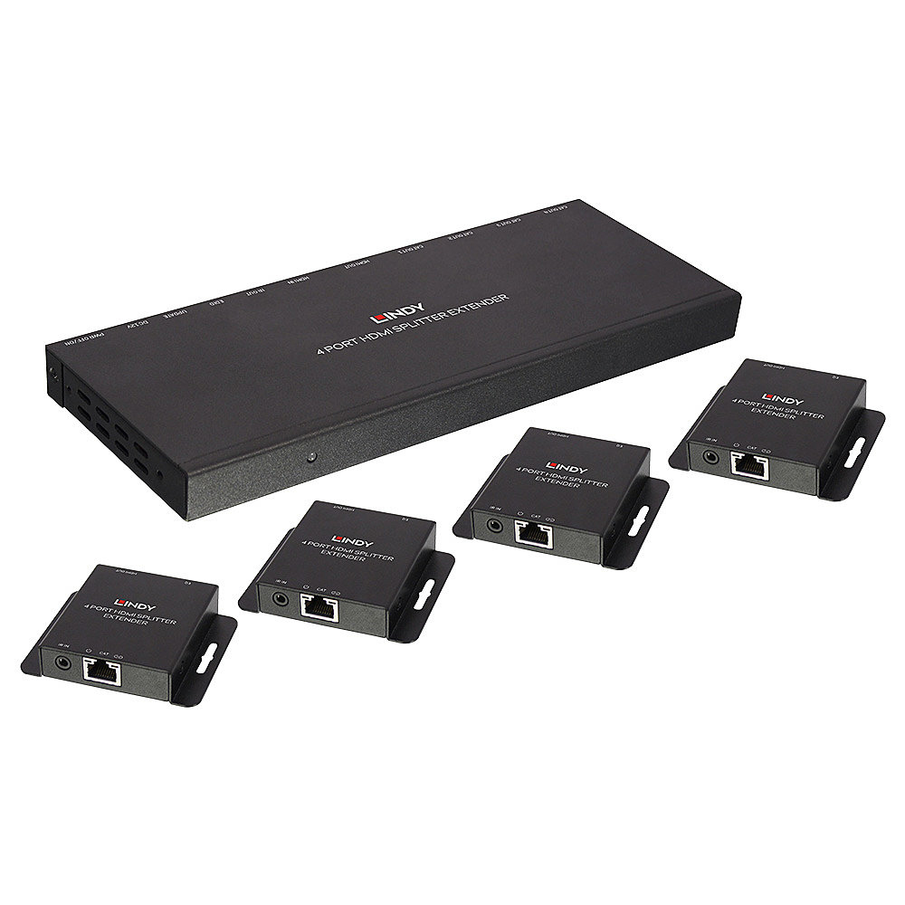 Lindy Kit Extender Splitter 4 Ports HDMI & IR avec Loop Out Cat.6 50m