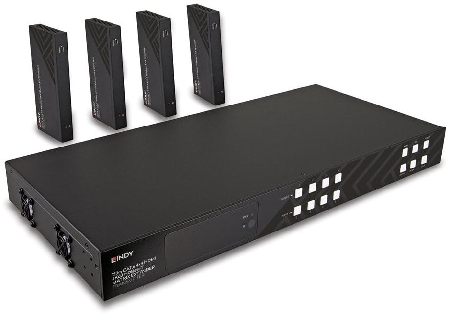 Lindy 150m Cat.6 4x4 HDMI 4K60 HDBaseT Matrix Extender