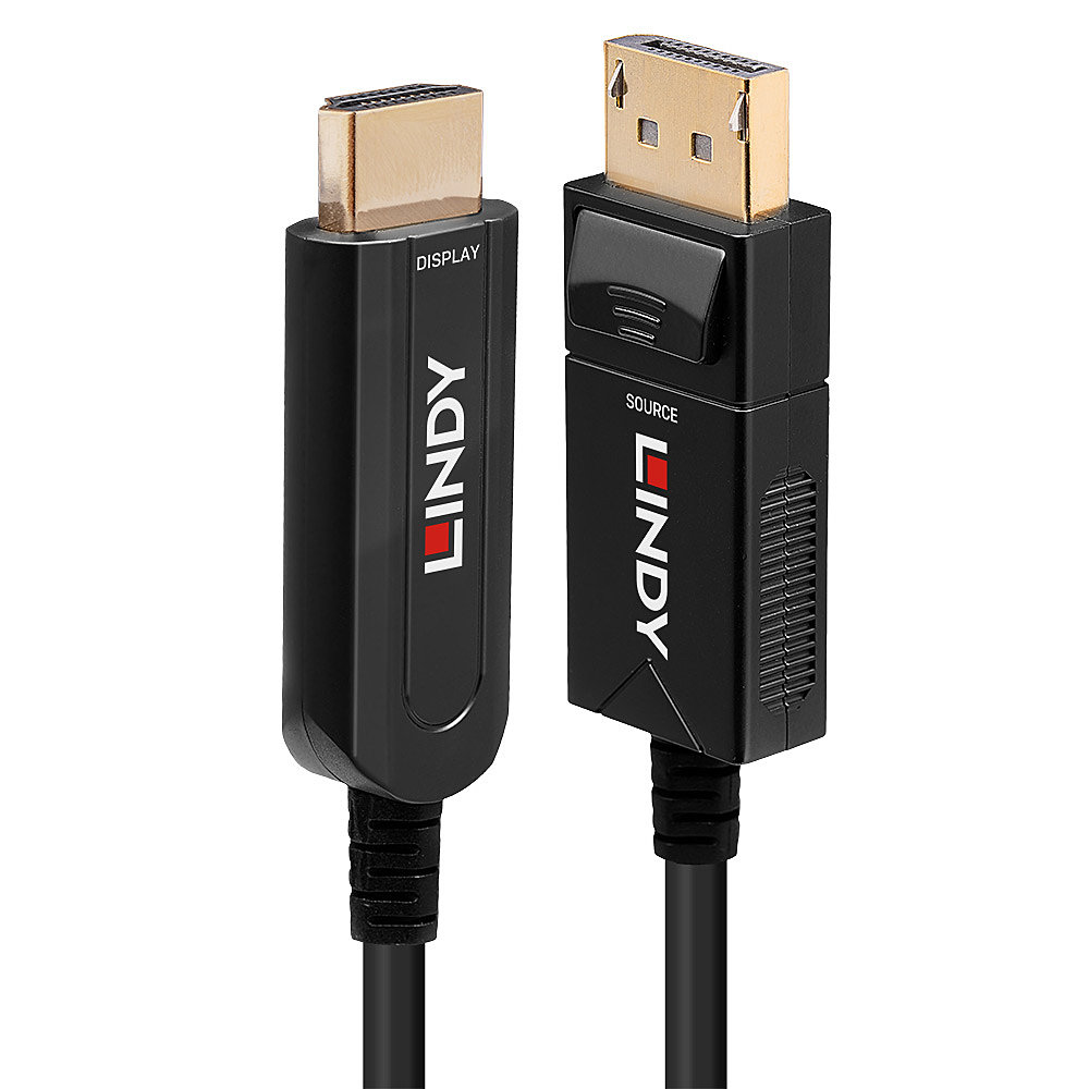 Lindy DP 1.2 to HDMI 18G AOC Hybrid Cable 50m