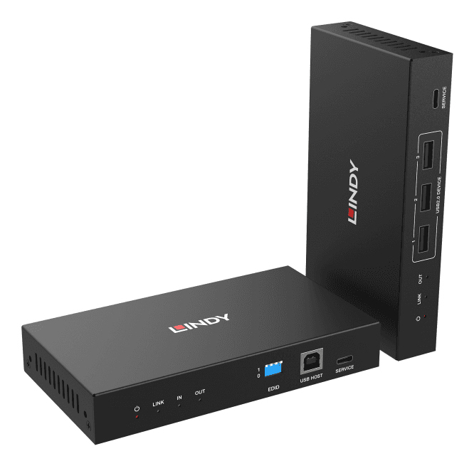 Lindy LINDY HDMI KVM & IR Glasfaser Extender 4K60 5km schwarz