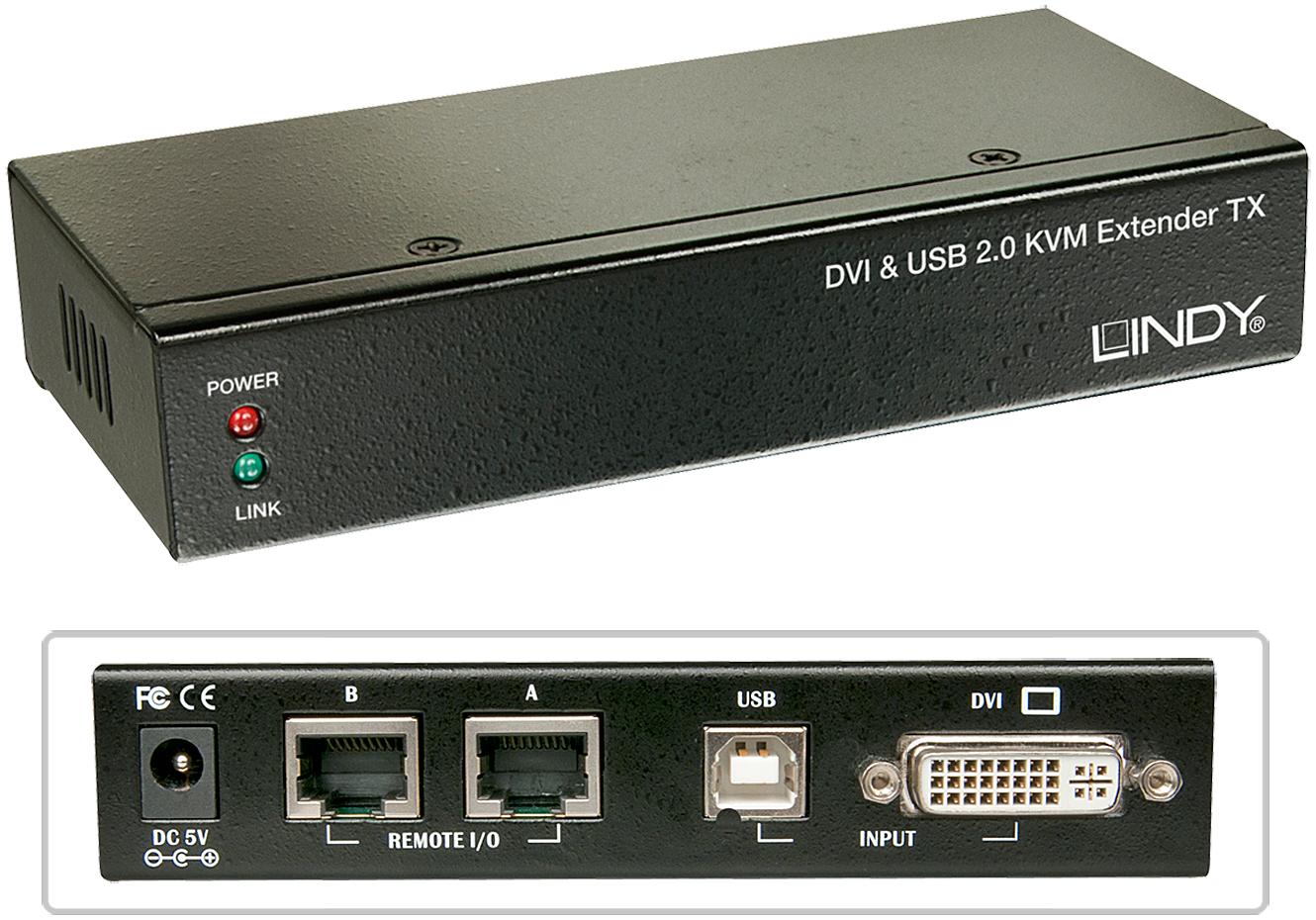 Lindy Kit extender KVM Cat.5 Classic DVI USB audio 50m