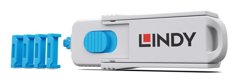 Lindy LINDY HDMI Port Schloss blau 4 Stück + 1 Schlüssel
