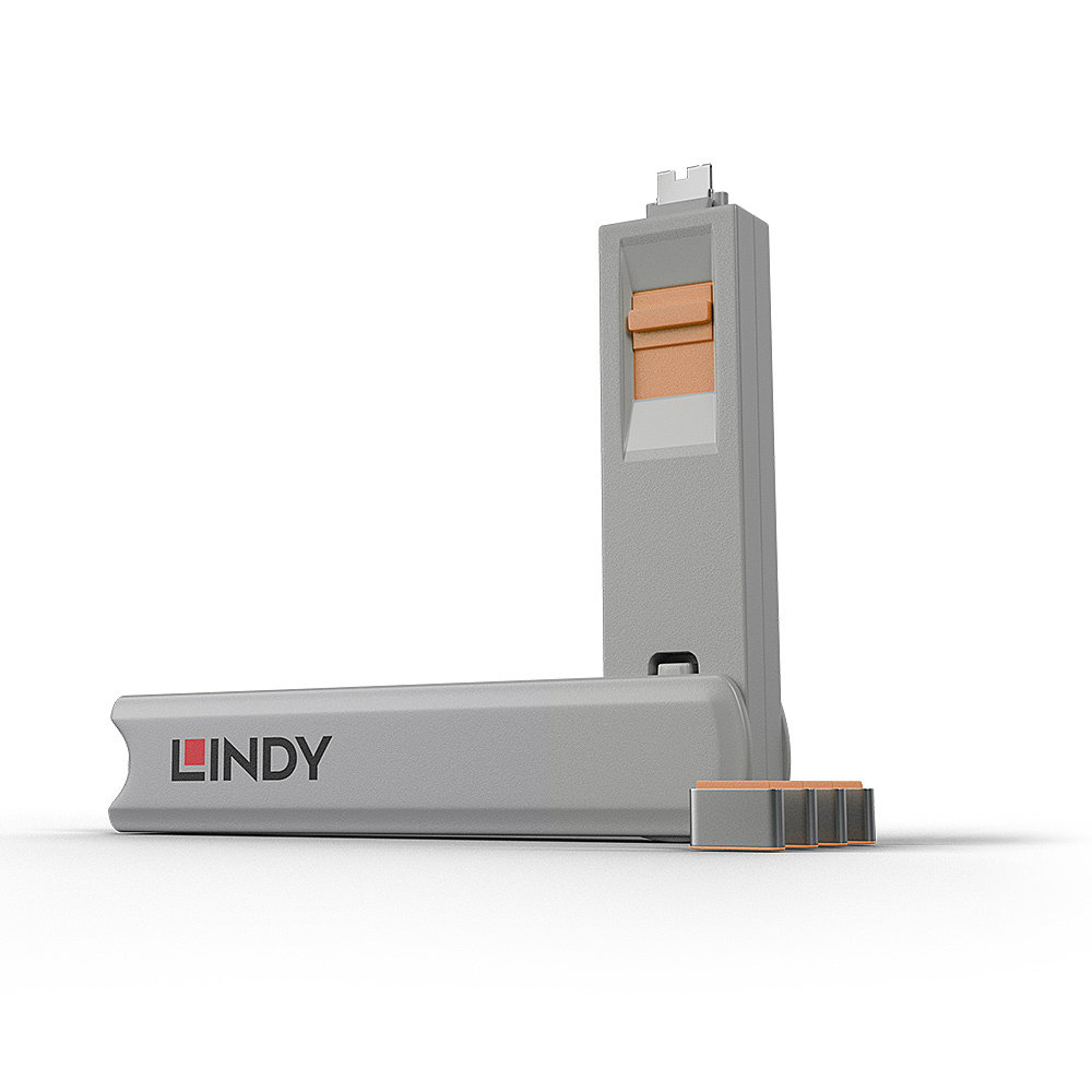 Lindy USB Type C Port Blocker orange