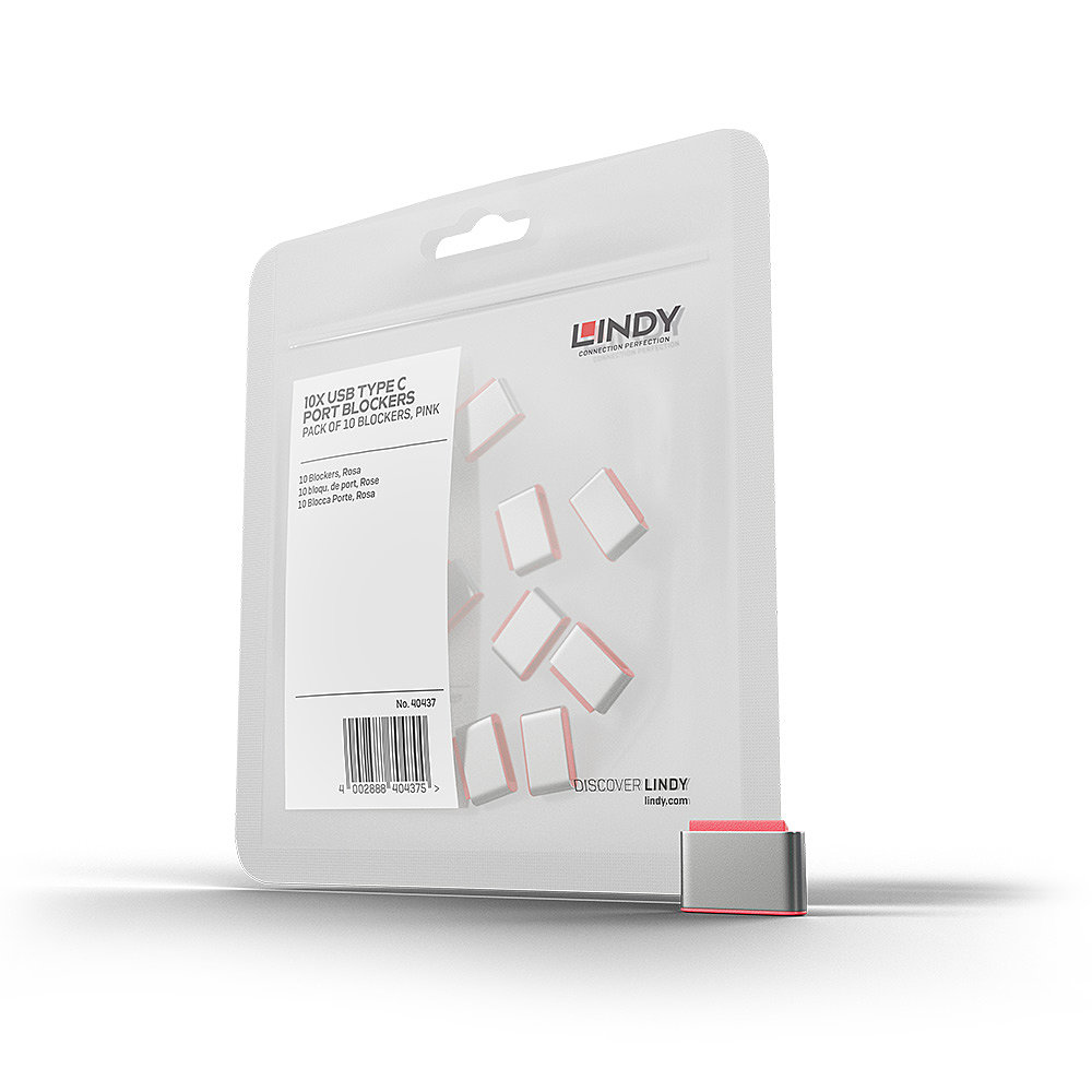 Lindy USB Type C Port Blockers Pack of 10 Red