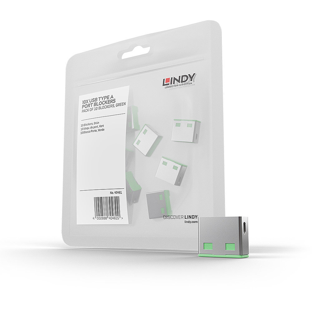 Lindy Bloqueurs de ports USB 10 pièces Vert