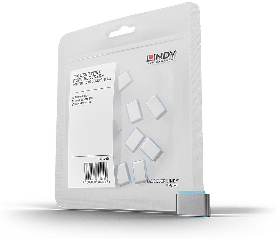 Lindy USB Type C Port Blockers Pack of 10 blue