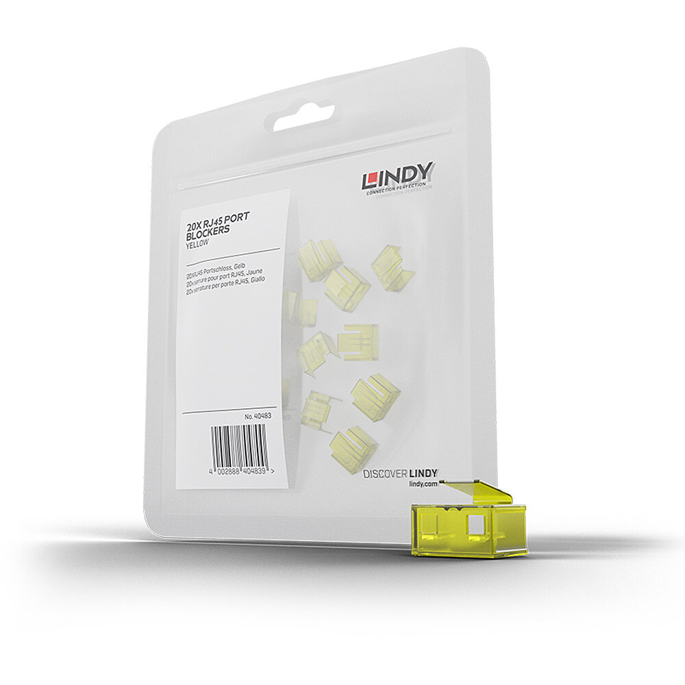 Lindy Kit dextension pour verrous RJ45 20 pièces jaune