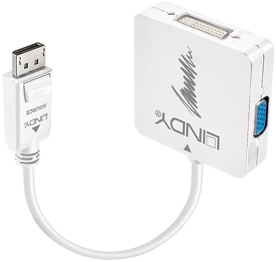 Lindy Adaptateur DisplayPort 1.2 vers HDMI 4k30 DVI VGA