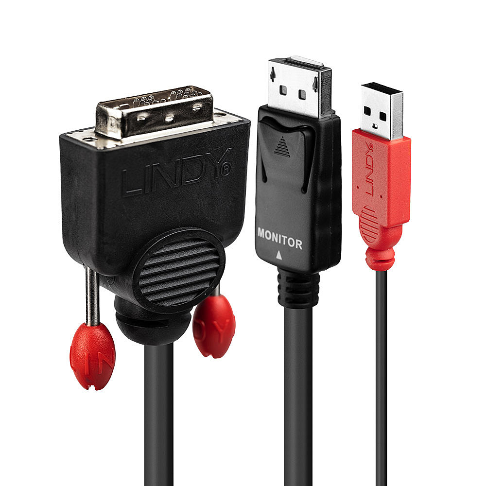 Lindy LINDY DisplayPort zu DVI-D Kabel unidirektional 0,5m schwarz