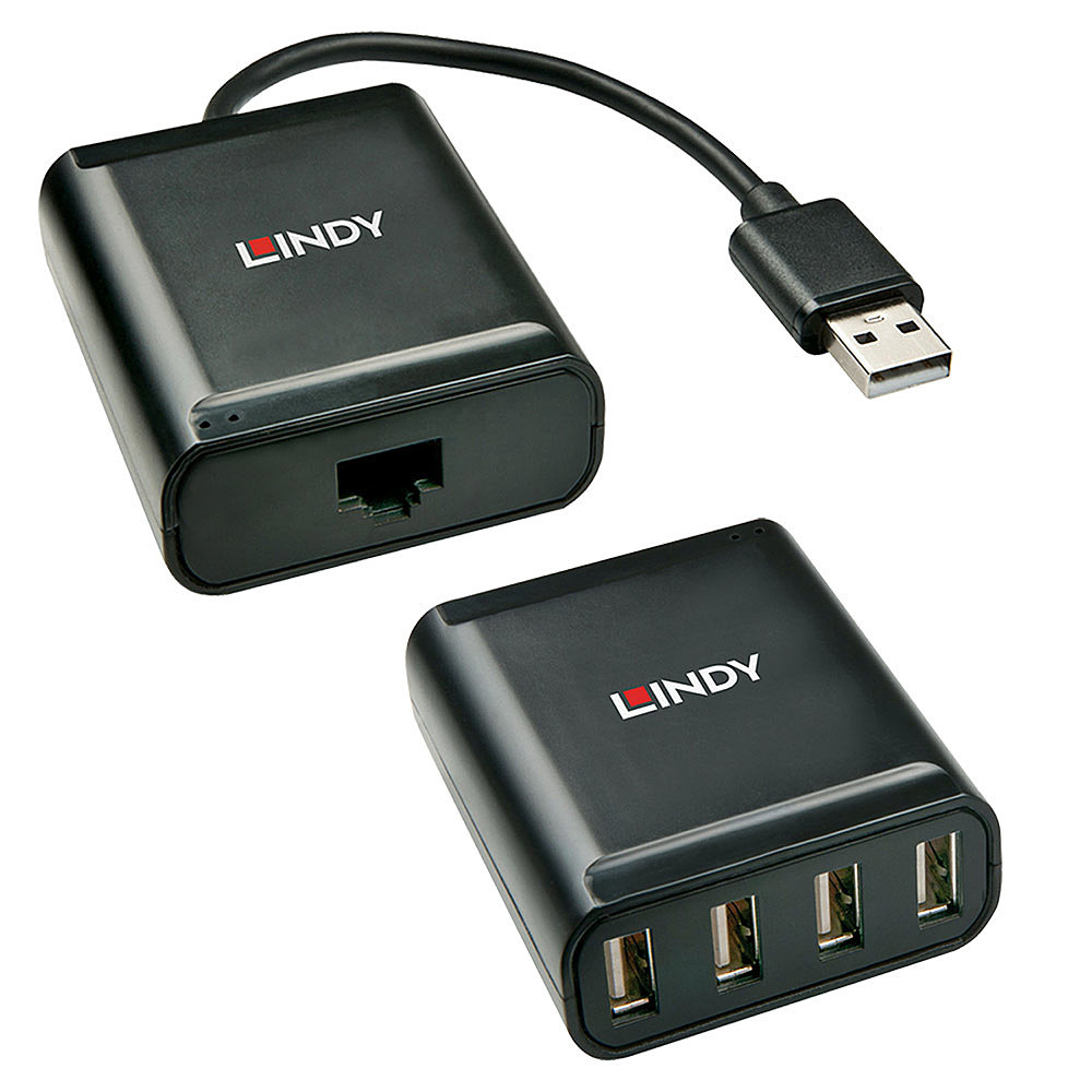 Lindy Extender 4 ports USB 2.0 Cat.5 60m