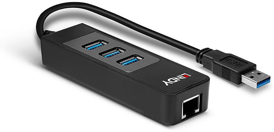 Lindy USB 3.1 Hub/Gigabit Ethernet Adapter up to zu 5Gbitps