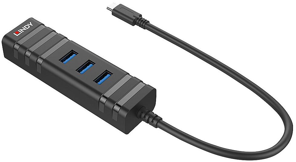 Lindy USB 3.1 Hub and Gigabit Ethernet Adapter USB 3.1 Gen 1 / USB 3.0 USB Type C