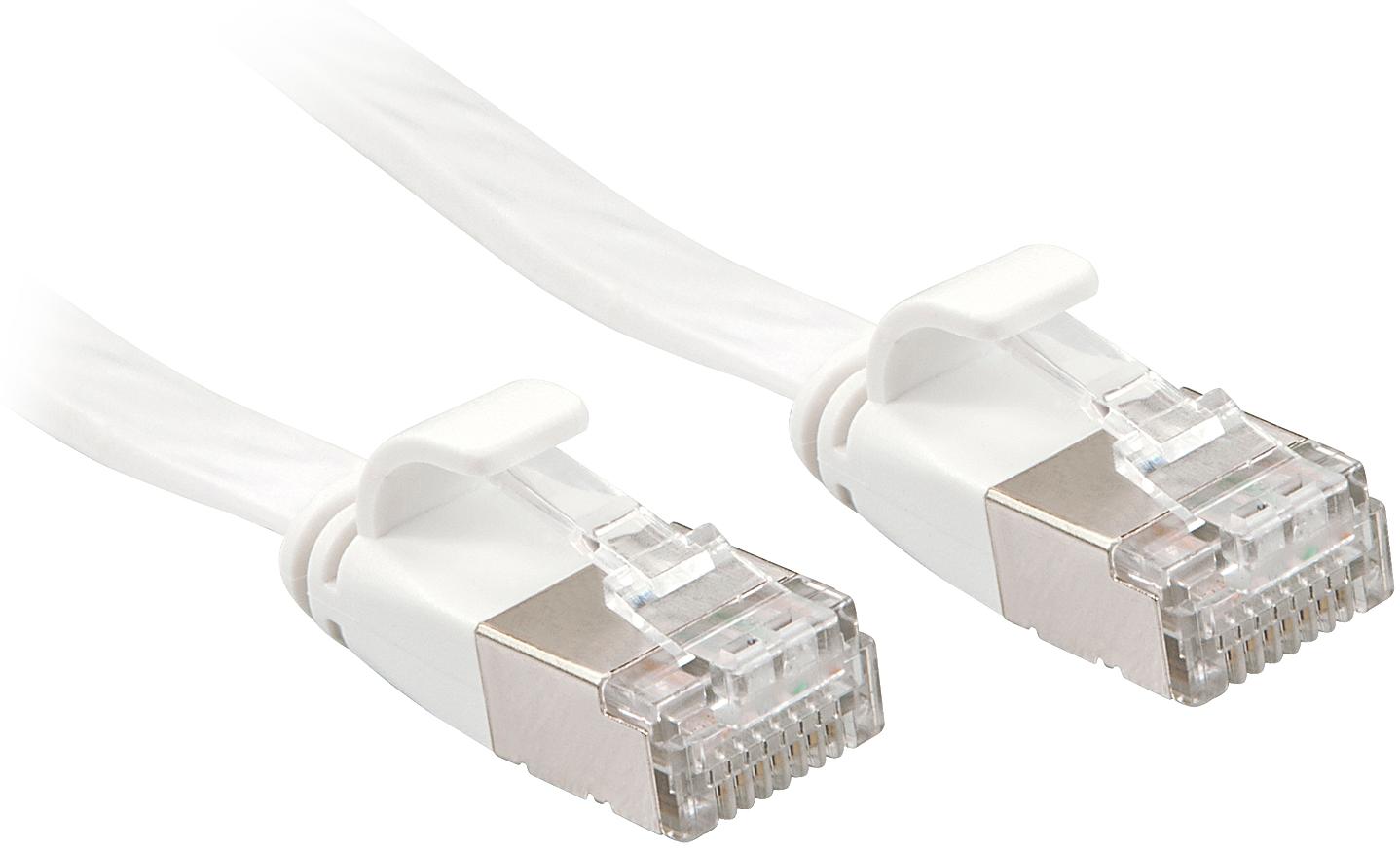 Lindy Cat.6A U/FTP Flat Patch Cable White 10m