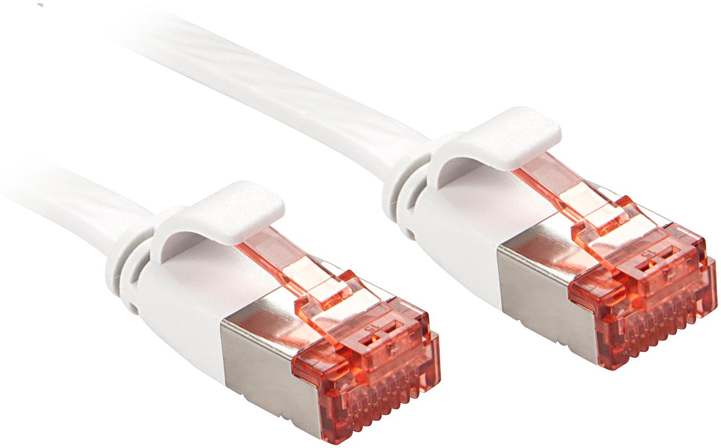 Lindy Cat.6 U/FTP Flat Ribbon Patch Cable White 0.3m