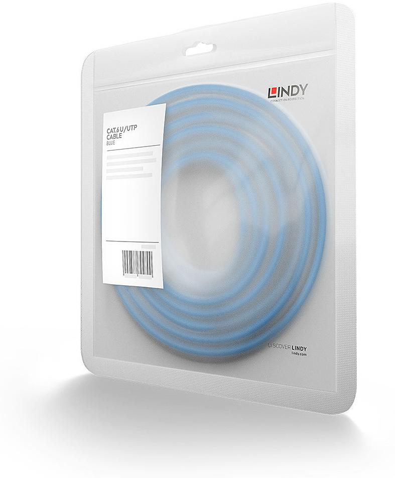 Lindy ### Modèle du produit : Cat.6 UTP Cable Blue 0.3m