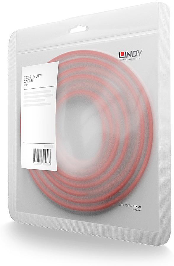 Lindy Cat.6 U/UTP Cable Red 0.3m