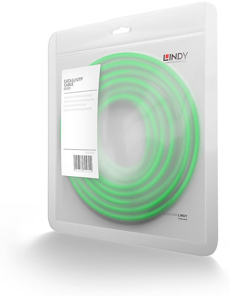 Lindy Cat.6 U/UTP Cable Green 0.3m