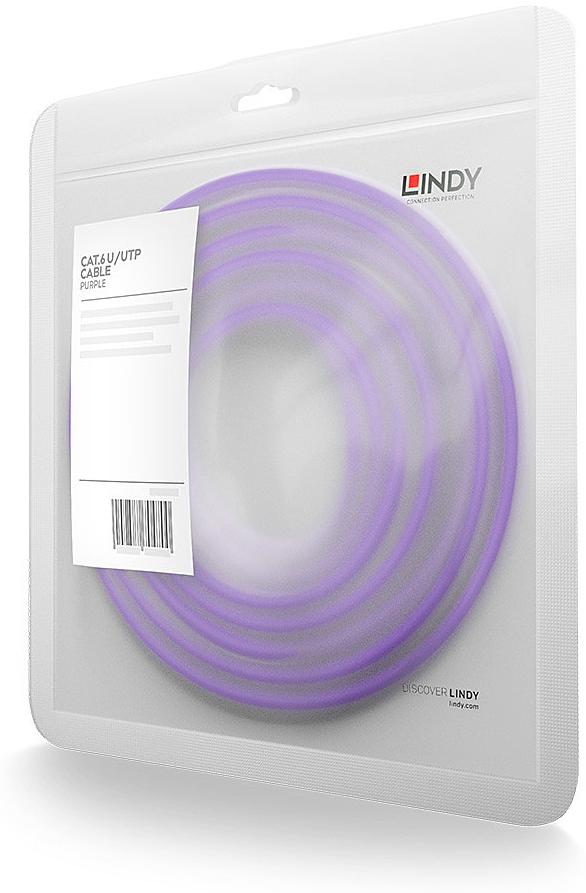 Lindy Cat.6 UTP Cable Purple 0.3m