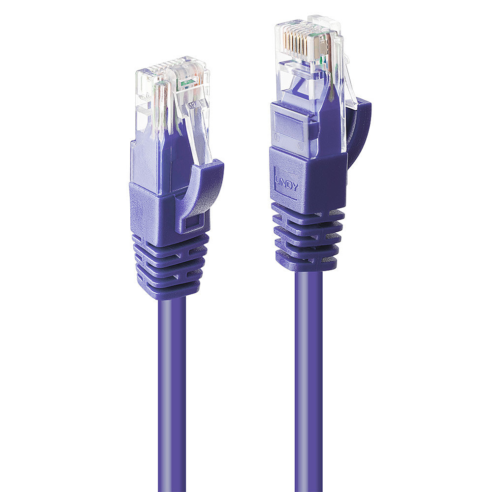 Lindy Cat.6 U/UTP Cable Purple 1m