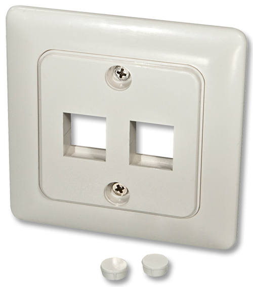 Lindy Face Plate DE for 2 Keystone Face plate with cover 80x80