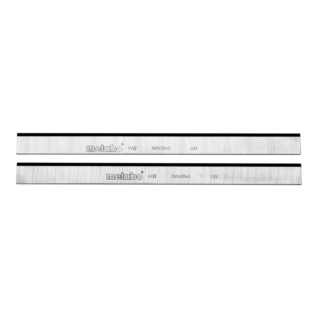 Metabo Couteau à raboter HM 260x20x3mm / 2 rainures de réglage HC 260 C/M/K