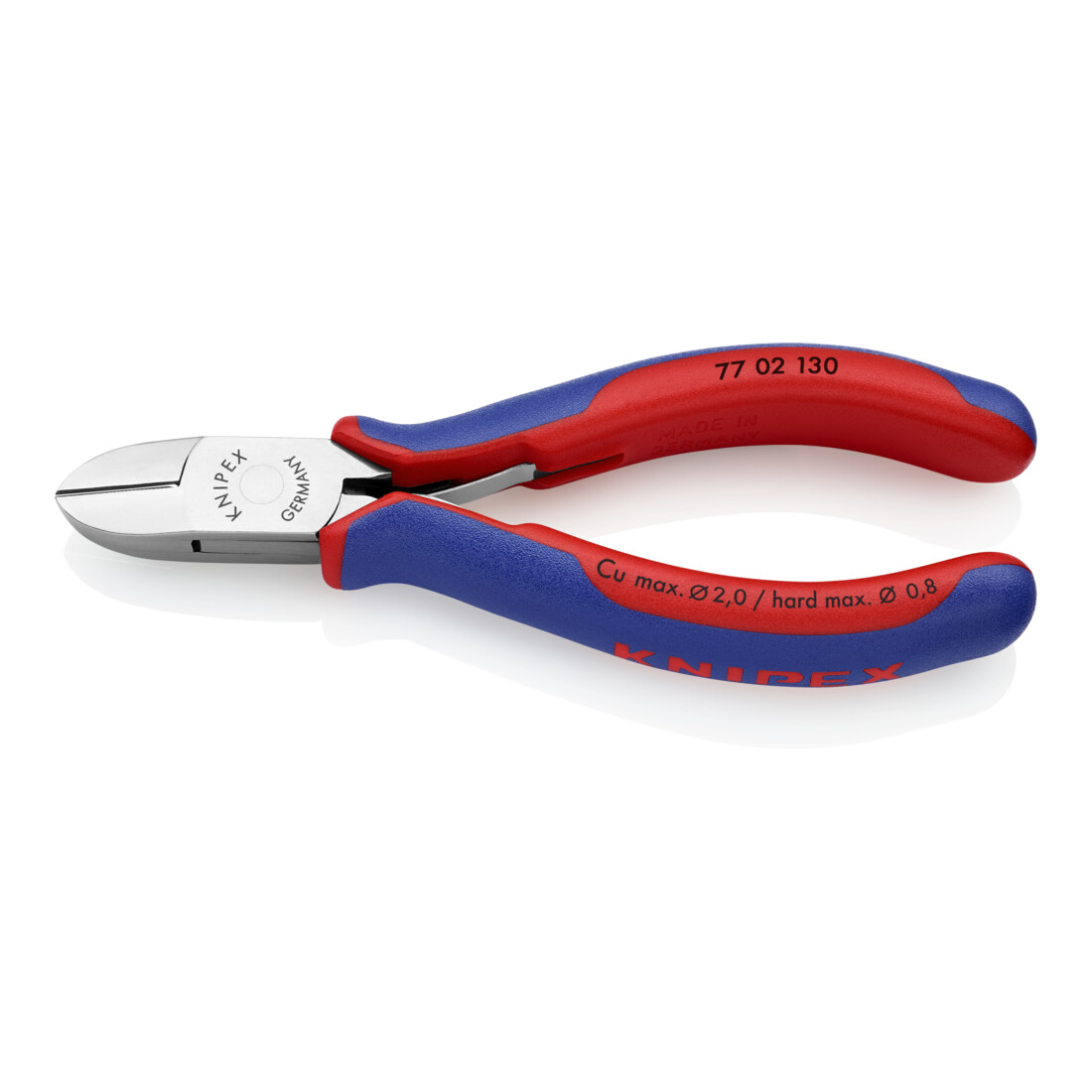 Knipex Pinces coupantes de côté pour l’électronique, Avec charnière entrepassée