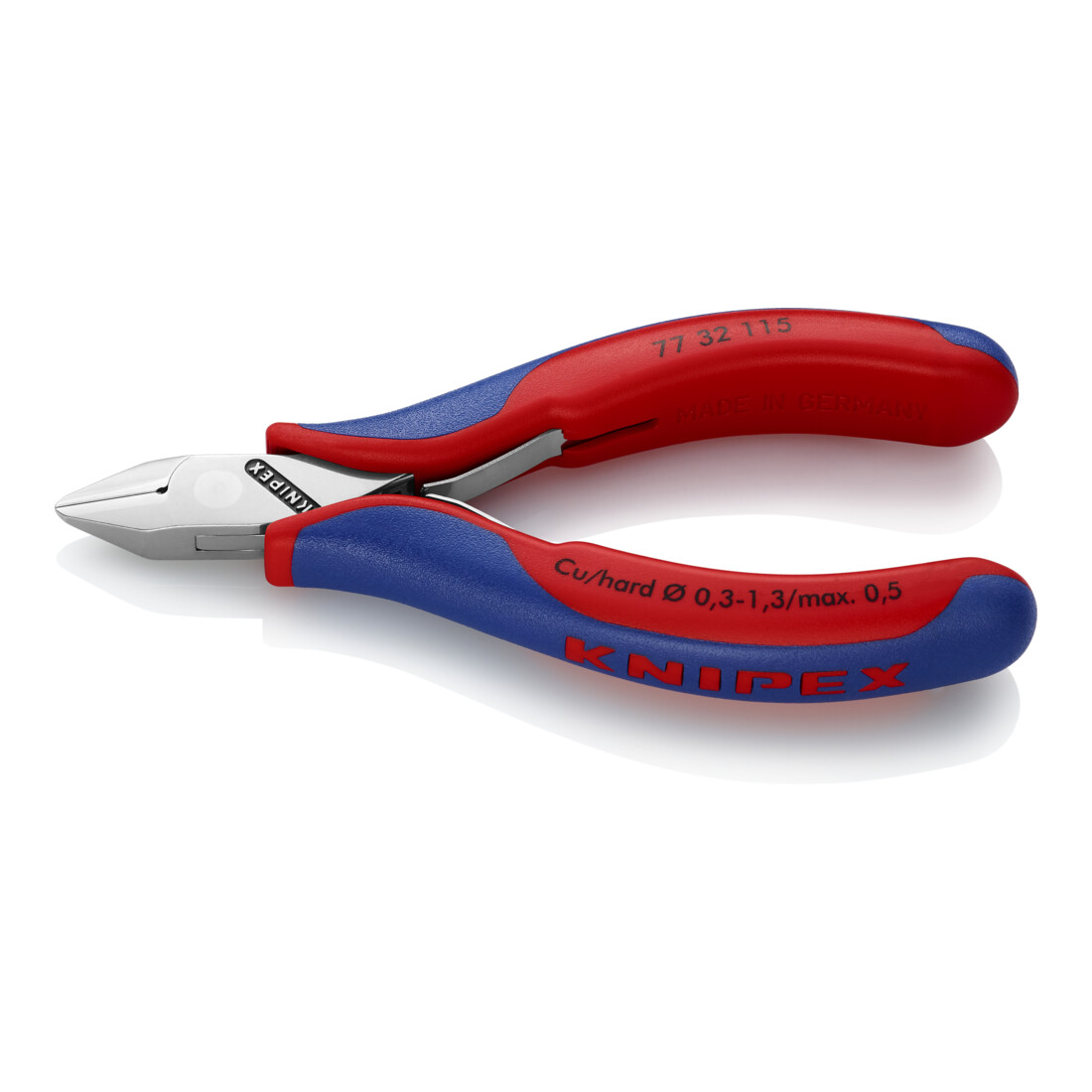 Knipex Pinces coupantes de côté pour l’électronique, Avec charnière entrepassée