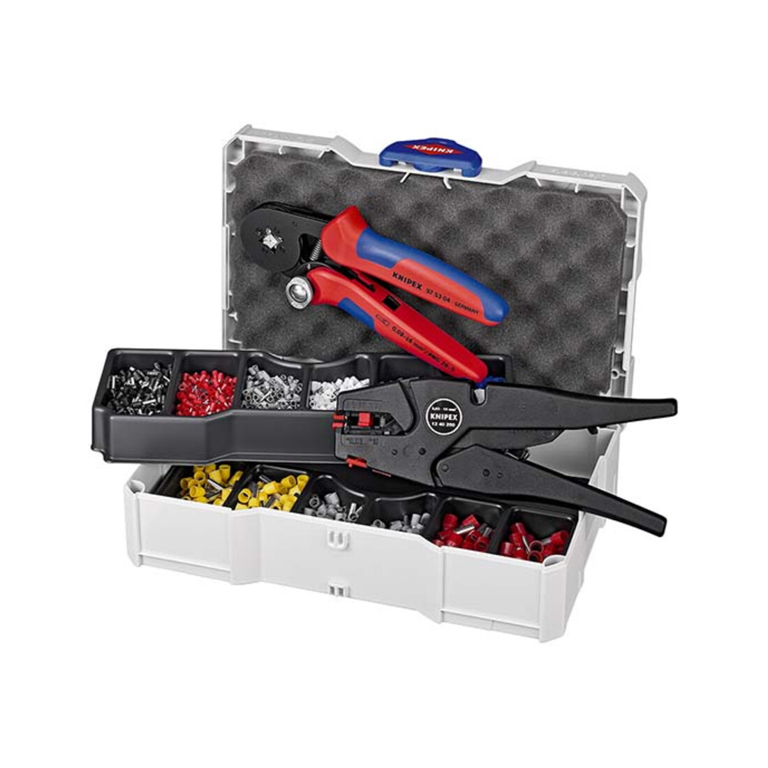 Knipex Assortiments de sertissage, Pour les embouts de câbles avec colliers en plastique
