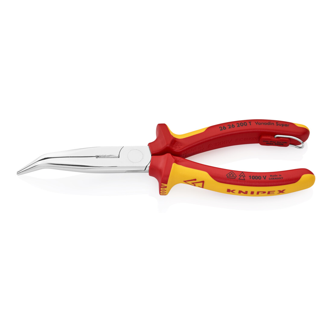 Knipex Pinces à becs demi-ronds avec tranchant, (pinces bec de cigogne)