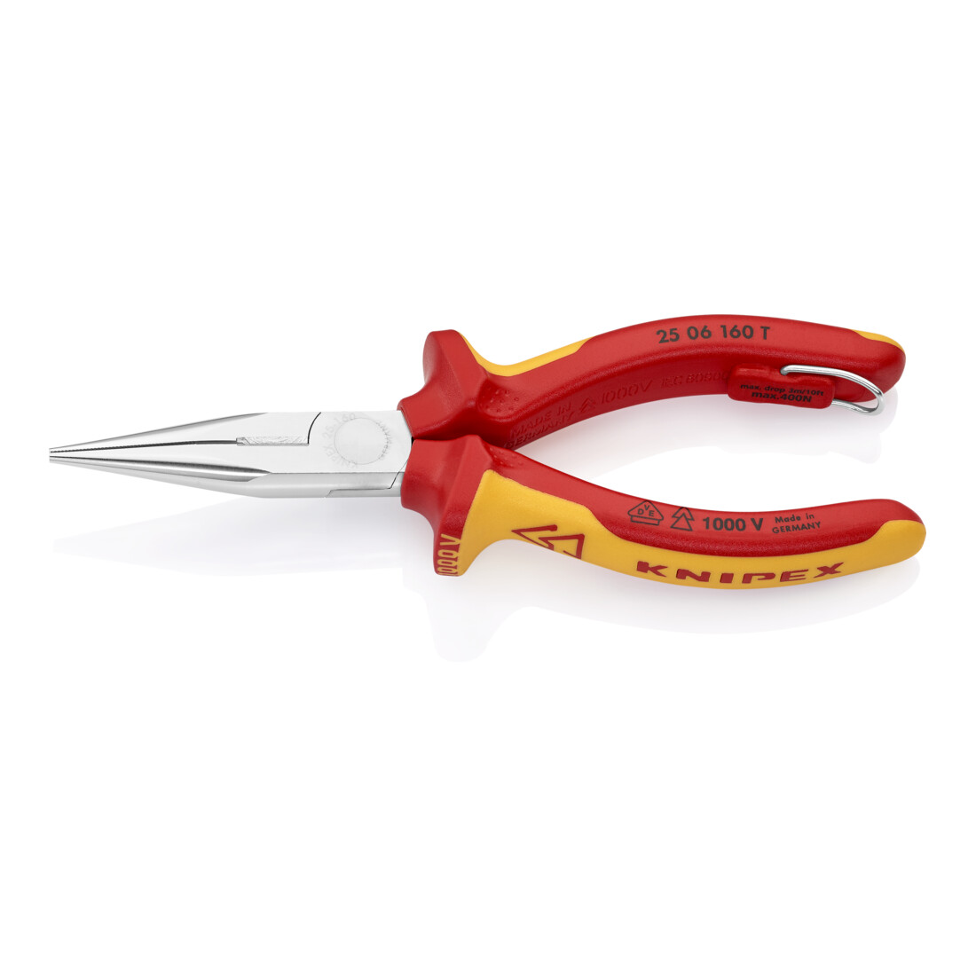 Knipex Pinces à becs demi-ronds avec tranchant, (pinces radio)